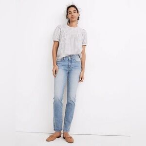 NWT MADEWELL Tomboy Straight Jeans in Glover Wash